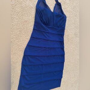 Enfocus Studio Royal Blue Layered Mini Dress